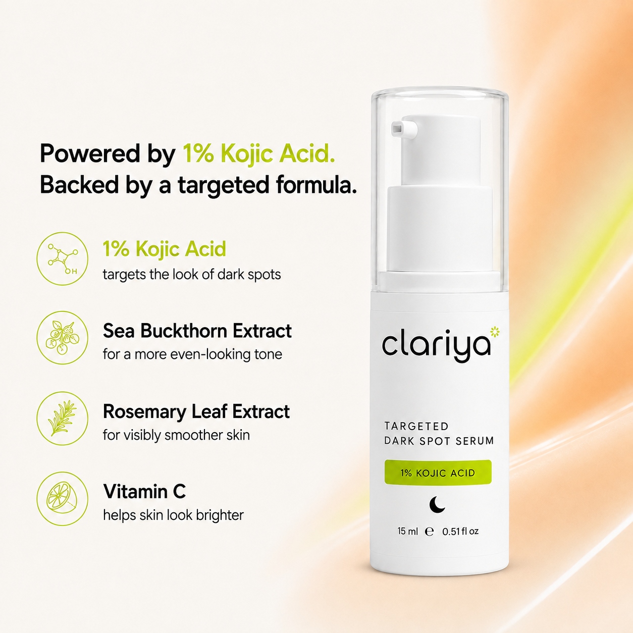 CLARIYA Targeted Dark Spot Serum — 1% Kojic Acid — image 3